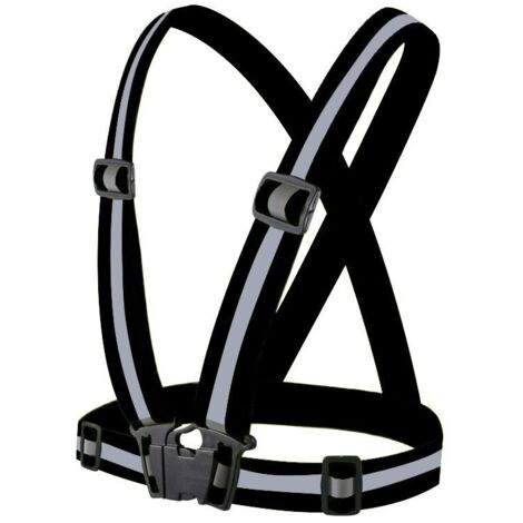 Imbracatura riflettente per bicicletta, motore funzionante, gilet riflettente, nero