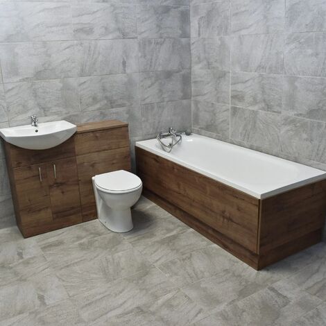 Aegean Wall Hung Vanity Basin Sink & Toilet Unit Set Suite Satin Black, Without Tap
