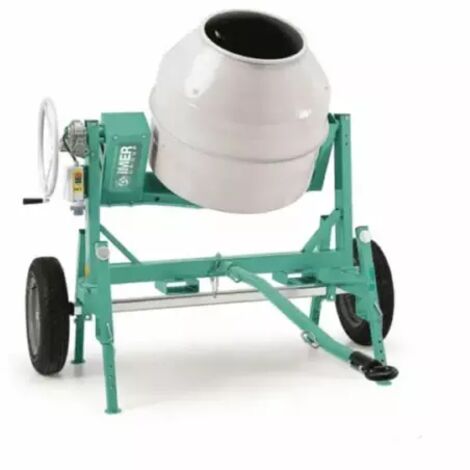 Imer – Bétonnière électrique tractable 345 litres – Moteur 1,4 kW – Cuve 460 mm – 24 Tr/min – Pour chantiers humides et terrains accidentés