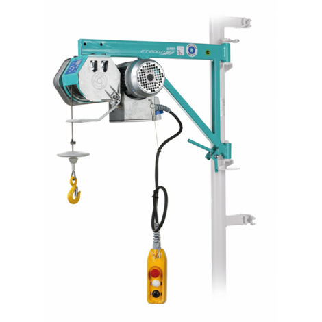 Imer – Élévateur 0,75kW 230V 200Kg avec télécommande 1,5m – Vitesse 19m/min – Moteur auto-freinant – Pour chantiers humides