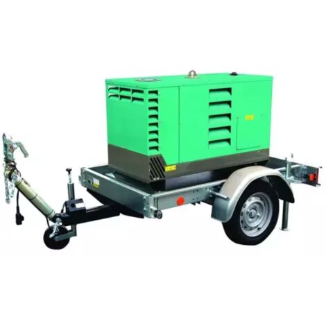 Imer – Remorque routière pour groupe électrogène 7,5 kVA – Timon avec attache à boule – Plaques pour feux – Transport sécurisé générateur