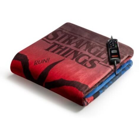 Imetec CaldoPlaid Stranger Things Plaid Riscaldabile, Morbida Coperta Elettrica 160x120 cm, Basso Consumo, Tecnologia Adapto, Dispositivo di Sicurezza, Rapido Riscaldamento, 6 Temperature, Lavabile