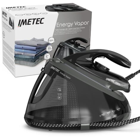 Imetec Energy Vapor, Ferro da Stiro con Generatore di Vapore, 6.5 BAR Pump, Colpo Vapore 400 g, 2400 W, Piastra Fluid Ceramic, Bloccaferro, Autospegnimento, Dispositivo di Pulizia, Tecnologia ECO