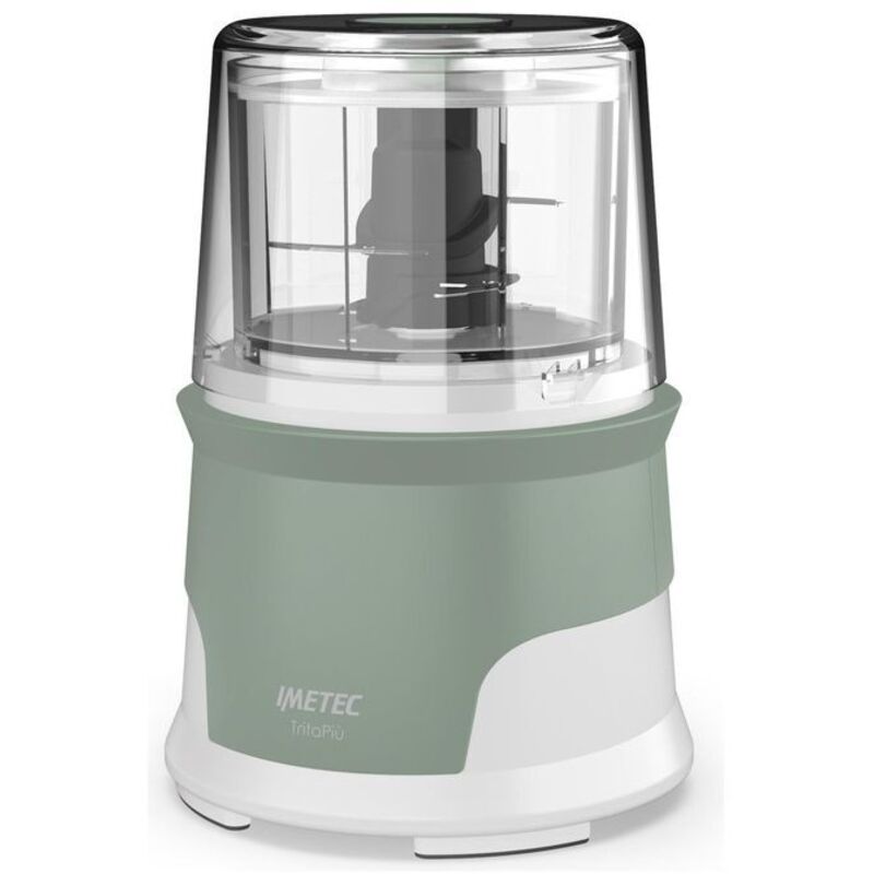 Tritapiù tritatutto, 4 lame in acciaio inox, Capiente contenitore 600 ml, 18.000 giri/min, Funzionamento a pressione, 1000 w, Materiali bpa free