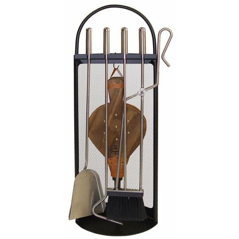 IMEX-10018 Juego chimenea Arco-Malla utiles inox + fuelle [imex-10018]