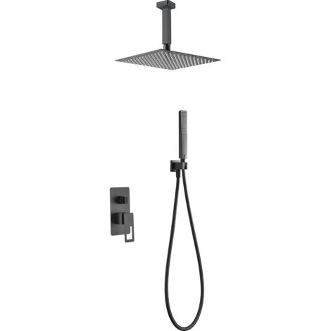 IMEX BDES37-6NG ESTOCOLMO Conjunto de Ducha Empotrado Monomando Negro Mate - ref: BDES37-6NG