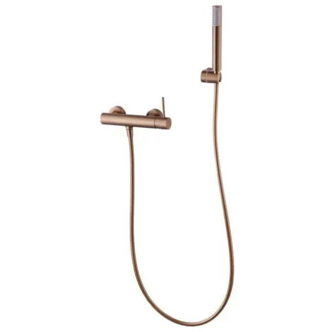 IMEX BDM039-5ORC MONZA Kit Monomando Grifo Ducha Oro Rosa Cepillado - ref: BDM039-5ORC