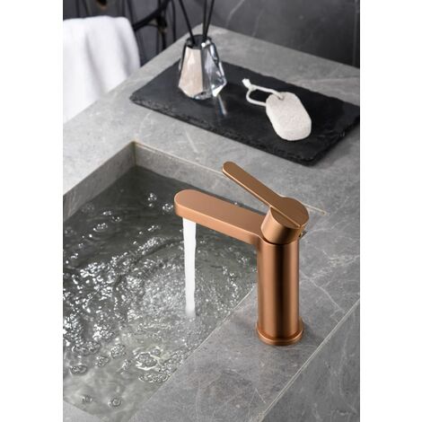 IMEX BDR001-1ORC ROMA Monomando Lavabo Oro Rosa Cepillado - ref: BDR001-1ORC