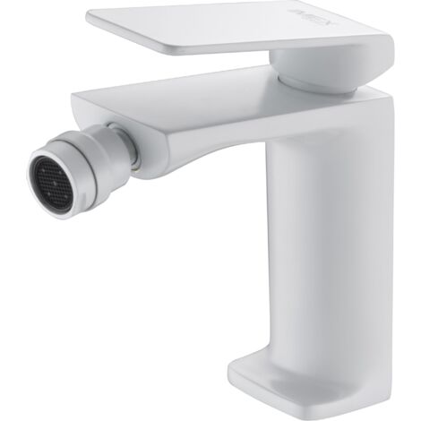 IMEX Bidet-Einhandmischer Fiyi mit mattweißem Messingkörper 25 mm Keramikkartusche flexible Anschlussschläuche 3-8 – Modell Fiyi