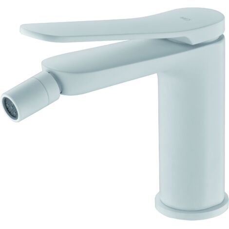 IMEX Bidet-Einhebelmischer aus mattweißem Messinggehäuse mit 25 mm Keramikkartusche und flexiblen Anschlüssen – Serie Danimarca Modell BDR031-2BL