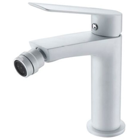 IMEX Bidet-Einhebelmischer Luxor in mattweiß Messingkörper 25 mm Keramikkartusche inklusive 3-8 Flexschläuche – Modell BDX023-2BL