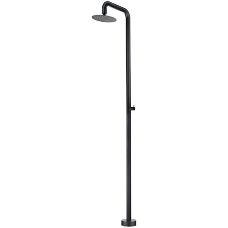 IMEX Doccia Piscina in Inox 316 Nero con Diffusore Orientabile e Rubinetto Monoforo Modello OREGON