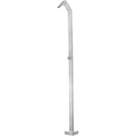 IMEX – Douche de piscine en acier 316 avec diffuseur cascade corps rectangulaire 60x45mm robinet monoforo 2 voies eau froide base en acier 160x160mm Modele NIAGARA