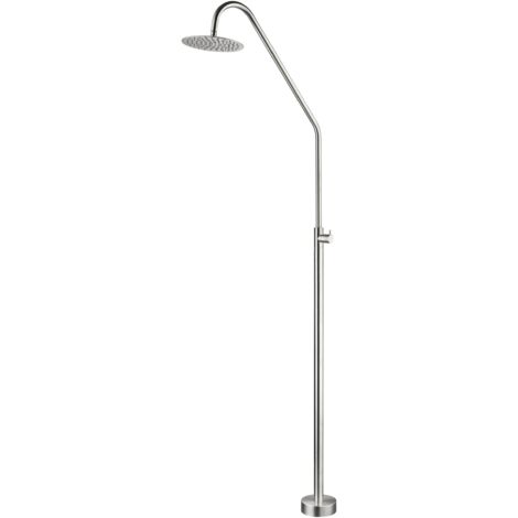 IMEX Douche en Acier 316 pour Piscines - Modele Alaska Design Élegant avec Diffuseur Orientable Base Decorative Resistante a la Corrosion Ideale pour Exterieur Installation Simple