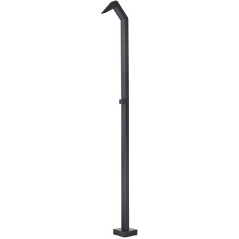 IMEX Douche Piscine en Inox 316 Noir Mat Diffuseur a Cascade et Robinet Monofore a 2 Vie Ideale pour Usage Exterieur Modele Niagara