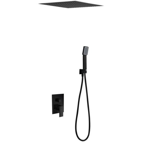 IMEX GET015/NG VOLGA Conjunto de Ducha Empotrado Monomando Negro Mate - ref: GET015/NG