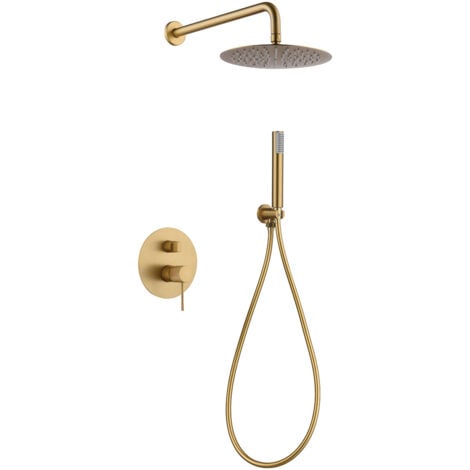 IMEX GPD038/OC LINE Conjunto de Ducha Empotrado Monomando Oro Cepillado - ref: GPD038/OC