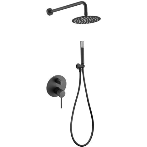 IMEX GPMS045/NG MILOS STICK Conjunto de Ducha Empotrado Monomando Negro Mate - ref: GPMS045/NG