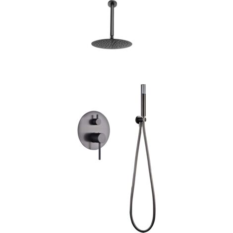 IMEX GPT039/BGM TÍVOLI Conjunto Ducha Monomando Empotrado Color Black Gun Metal - ref: GPT039/BGM