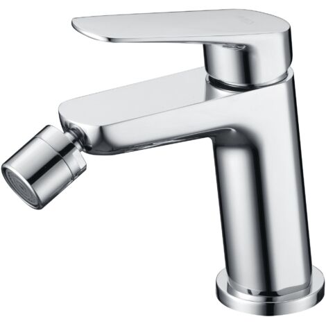 IMEX grifería para bidet en acabado cromado cuerpo en latón y zama cartucho cerámico Ø35mm incluye tubos flexibles 38 cm modelo BELGICA Imex-BDZ044-2