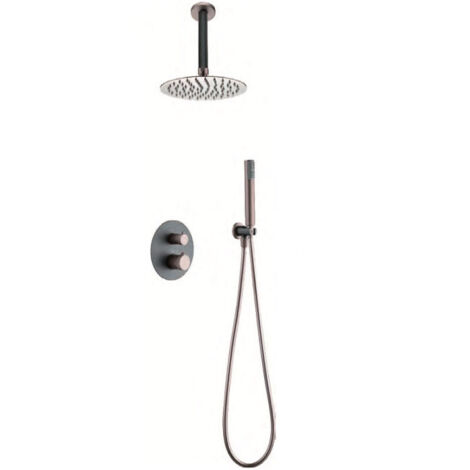 IMEX GTQ038/ORC TOP Conjunto Ducha Termostático Empotrado Oro Rosa Cepillado - ref: GTQ038/ORC