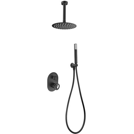 IMEX GTV038/NG VESUBIO Conjunto de Ducha Empotrado Monomando Negro Mate - ref: GTV038/NG