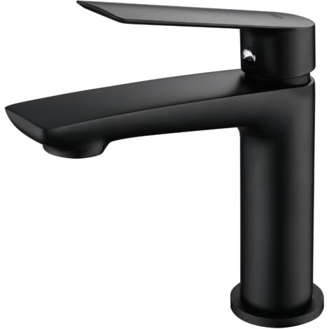 IMEX Hochwertiger Einhebel-Waschtischmischer aus mattem schwarzen Messing mit 25 mm Keramikkartusche und Flexanschlüssen – Modell Luxor BDX023-1NG