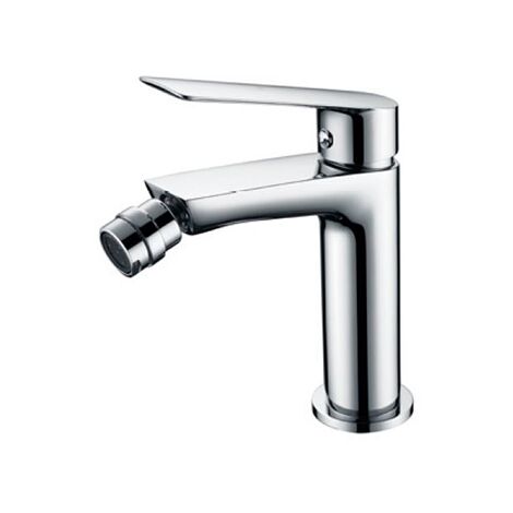 IMEX Miscelatore bidet monocomando cromato in ottone e zama con cartuccia ceramica 25mm e tubi flessibili 3-8 Serie Luxor Modello Imex-BDX023-2