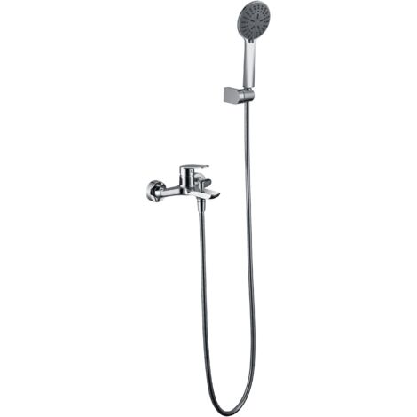 IMEX Miscelatore vasca-doccia in ottone cromato con flexo acciaio 18 m supporto ABS soffione doccia 3 posizioni portata 12 l-min cartuccia ceramica 35 mm - Modello Imex-BDZ044-4