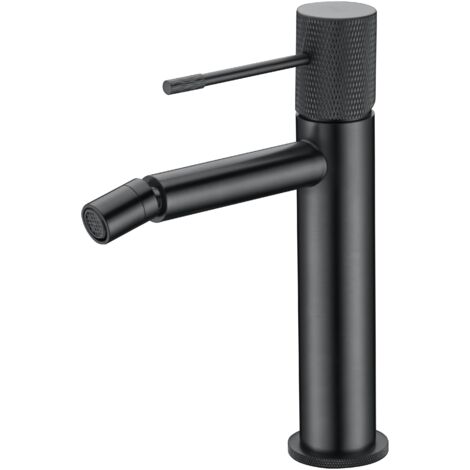 IMEX Ottone Black Gun Metal Bidet-Einhandmischer mit 26 mm Keramikkartusche und 2 flexiblen Anschlüssen – Serie LINE BDD038-2BGM