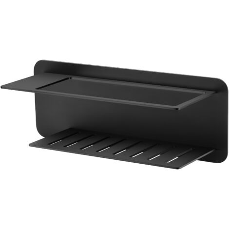 IMEX Portasapone frontale in acciaio inox 304 e ottone finitura nero opaco resistente alla corrosione design funzionale modello BETHARI Imex-ADT009-NG