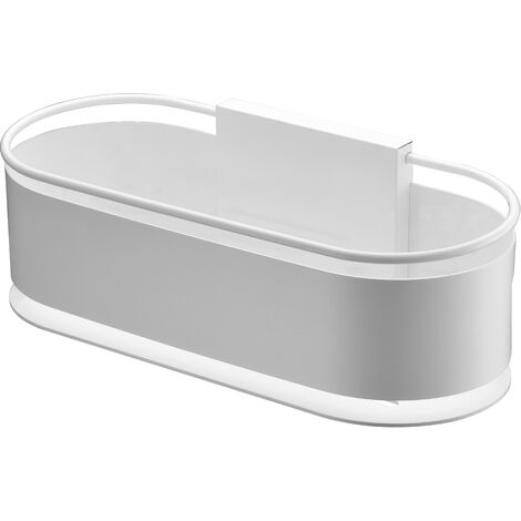 IMEX Portasapone frontale in acciaio inox S304 e ottone finitura bianco opaco per bagno e cucina resistente e facile da pulire modello ANGA ADN008