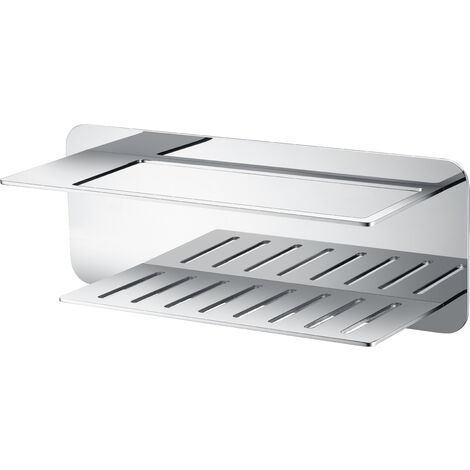 IMEX Portasapone frontale in Acciaio inox S304 e Ottone finitura cromata design compatto per bagno e cucina resistente alla corrosione modello BETHARI Imex-ADT009