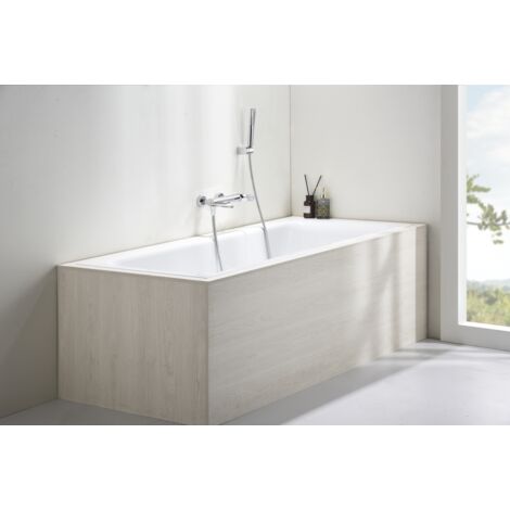 IMEX Robinet bain-douche en laiton chrome avec support ABS flexible metal 180 cm douchette position unique cartouche ceramique Ø35 mm modele Dinamarca