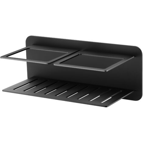 IMEX Seifenschale aus Edelstahl S304 und Messing in mattem Schwarz frontales Modell Iman – Imex-ADI011