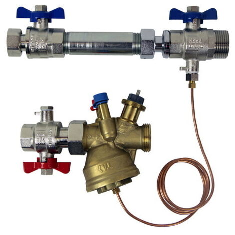 IMI Heimeier Anschlussset TA-COMPACT-DP, DN 15, G3/4, G1, horizontales Set für Differenzdruckregelung