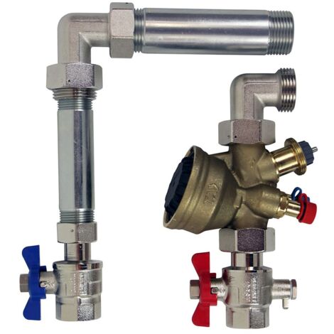 IMI Heimeier Anschlussset TA-COMPACT-P, DN 15, G3/4, G1, vertikales Set für Durchflussregelung