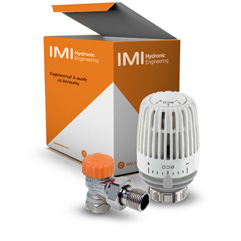 IMI Heimeier Set 1 Thermostat-Kopf K eco und Thermostat-Ventilunterteil Eclipse, DN 10 (3/8"), Eck