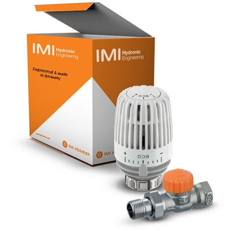 IMI Heimeier Set 2 Thermostat-Kopf K eco und Thermostat-Ventilunterteil Eclipse, DN 10 (3/8"), Durchgangsform
