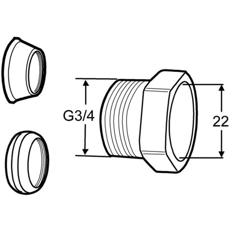 IMI Heimeier TA Kombi-Kupplung, 22mm, G 3/4 für Kupfer- oder Präzisionsstahlrohr