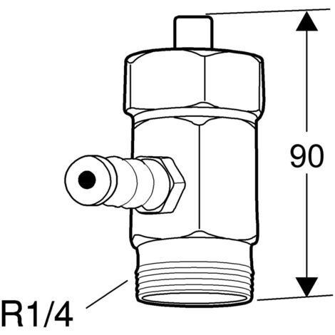 IMI Heimeier TA Messnippel mit Ventil R 1/4x90mm, für CBI II