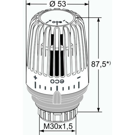 IMI Heimeier Thermostat-Kopf K-eco weiß, Standard