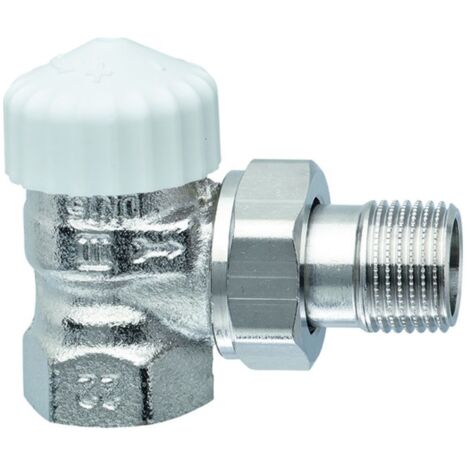 IMI Heimeier Thermostat-Ventilunterteil V-exact II kurz, Eckform DN 10, vernickelt