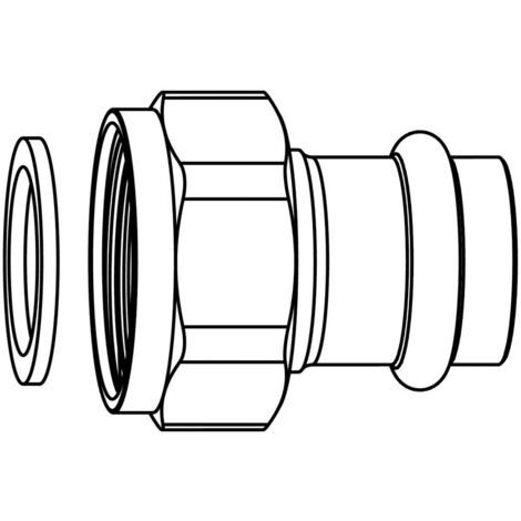 IMI Heimeier Verschraubung mit Pressnippel Rotguss, 15mm, für DN 15, flachdichtend