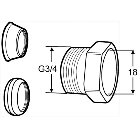 IMI TA Kombi-Kupplung, 18mm, G 3/4 für Kupfer- oder Präzisionsstahlrohr