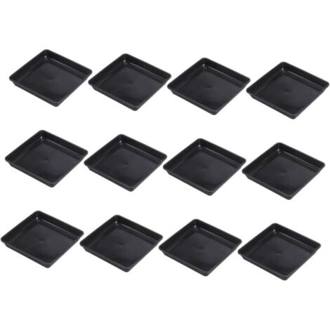 IMIKEYA 12pcs Soucoupes Carrées 25x25 Et 22x22 Cm pour Pots De Fleurs - Plateaux en Plastique Résistant pour Plantes D'Intérieur Et D'Extérieur - Idéal pour Protéger Vos Surfaces