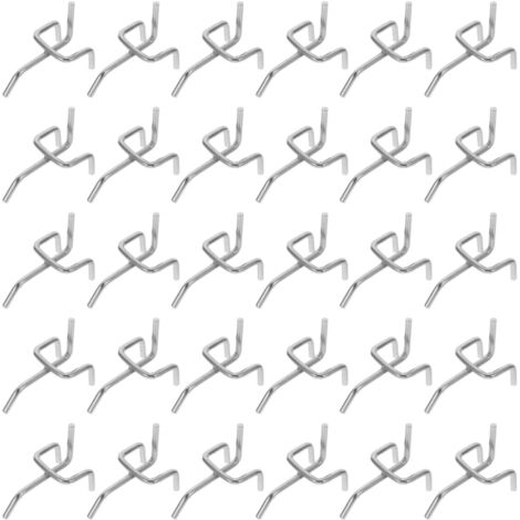 IMIKEYA Crochet En Métal Pour Panneaux Perforés - Lot De 50 Crochets Droit 15mm - Accessoires D'Organisation Pour Établi Et Garage Idéal Pour Systèmes De Stockage D'Outils 5x2 5x3 Cm