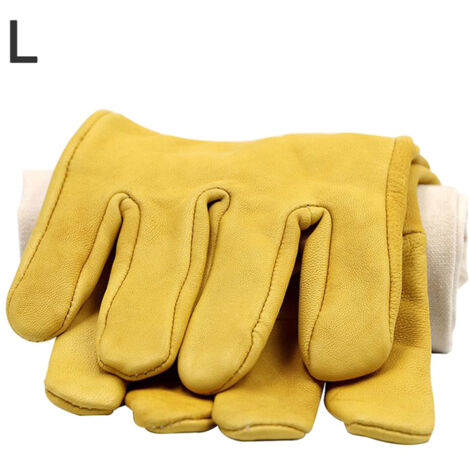 Imkerhandschuhe aus Schafsleder und Canvas – Armschutz 40–50 cm – Paar – Weiche Handschuhe mit rechtem Daumen