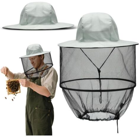 Imkerhut mit Schleier, grau mit Moskitonetz, zum Campen, Wandern, Angeln und Gärtnern