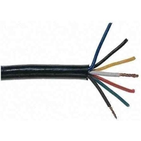 Imline – Câble électrique 7 conducteurs 0.75mm² – Tension 12/24V – Vendu au mètre – Compatible remorques